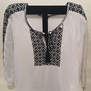 Forever 21 Embroidered Peasant Blouse